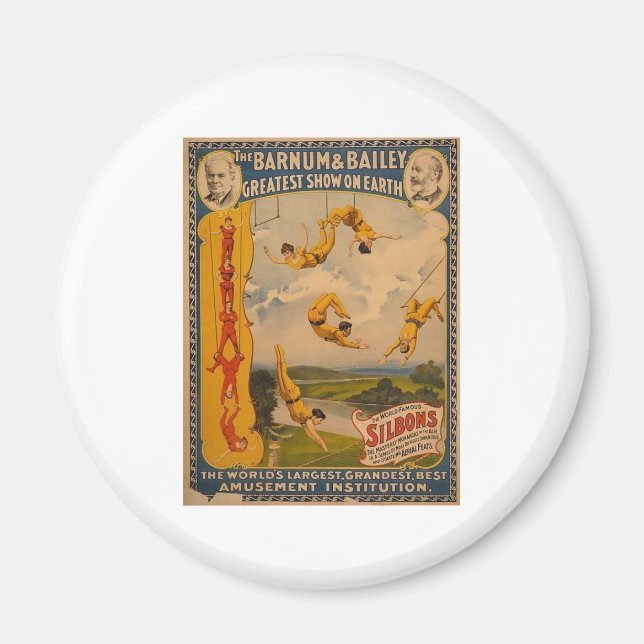 Trapeze artists Barnum & Bailey 1896 Magnet (Front)