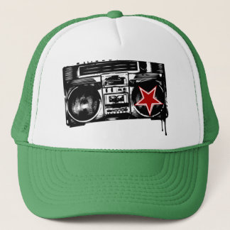 trapmafia boom box logo trucker hat