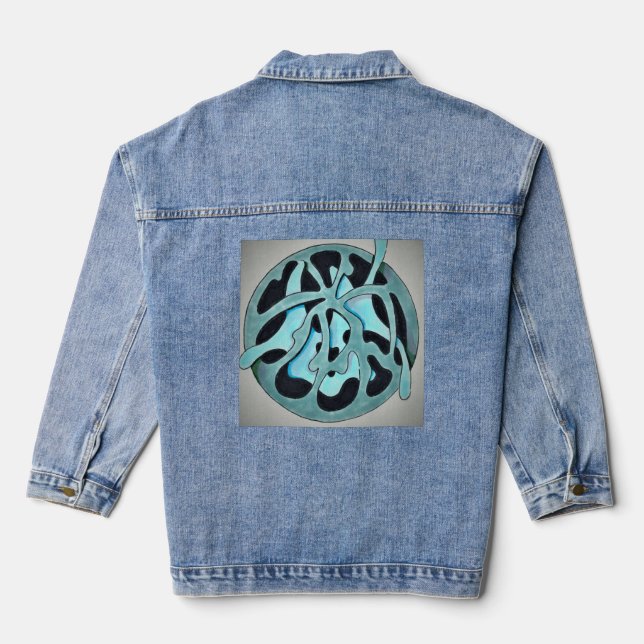 trapped design denim jacket (Back)