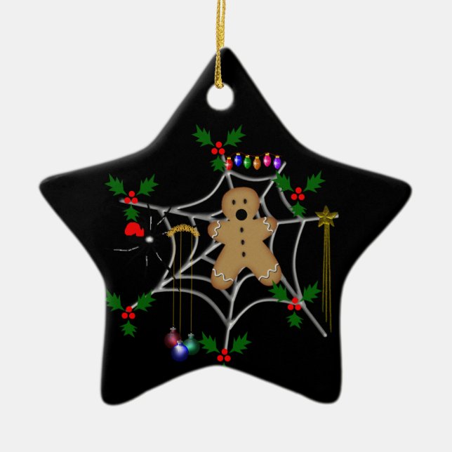 Trapped Gingerbread Ceramic Tree Decoration (Front)