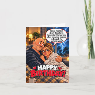 Trapped in the Pub – Funny Storm Birthday Card! Card