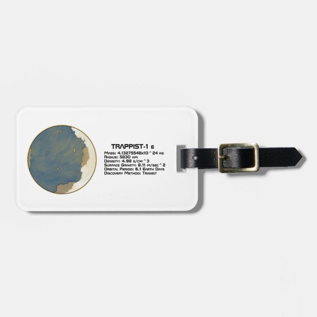 TRAPPIST-1 e Technical Data Luggage Tag (Front Horizontal)