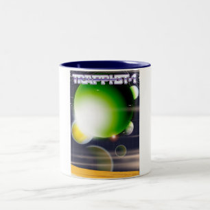 TRAPPIST-1 science fiction poster. Two-Tone Coffee Mug