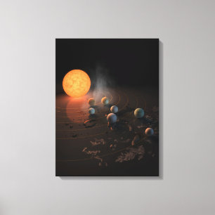 Trappist-1's Seven Planets In Orbit Around Star. Canvas Print