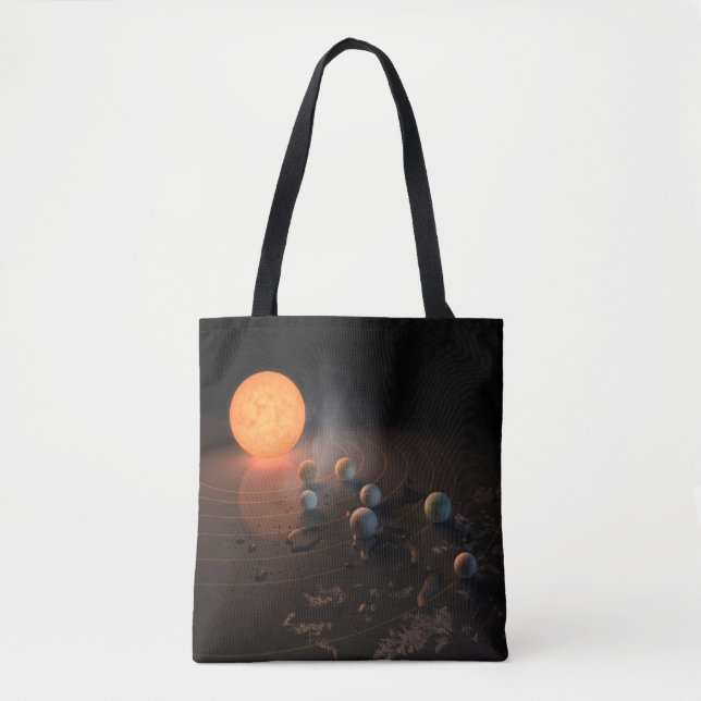 Trappist-1's Seven Planets In Orbit Around Star. Tote Bag (Front)