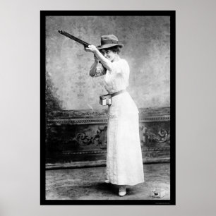 Trapshooting Woman with Shotgun 1914 Poster