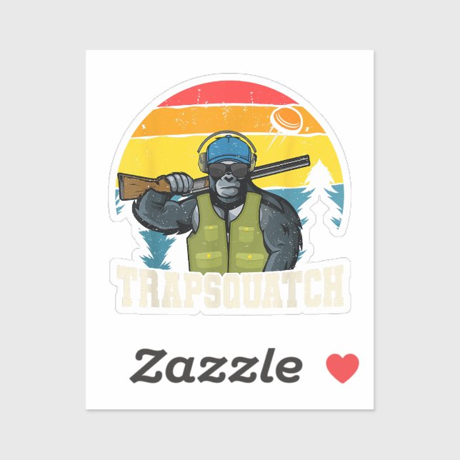 Trapsquatch Bigfoot Funny Clay Trap Shooting Men (Sheet)