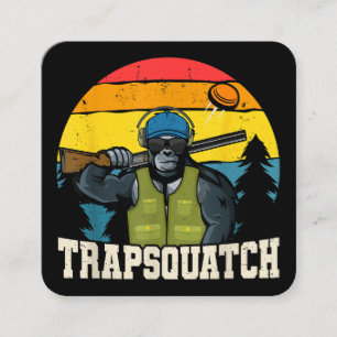 Trapsquatch Bigfoot Funny Clay Trap Shooting Men Square Business Card