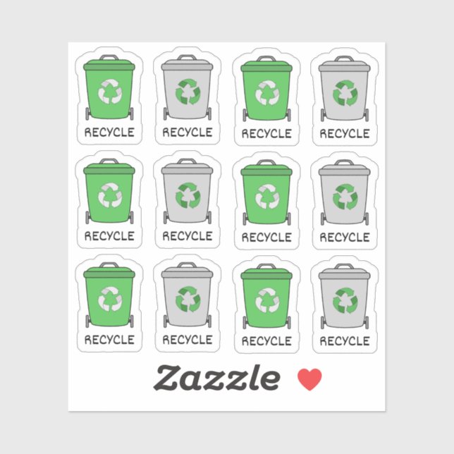 Trash Bins Recycling Icons Garbage Bujo Planner (Sheet)