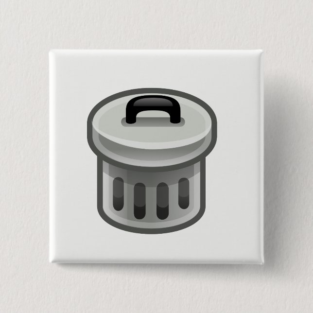 Trash Can 15 Cm Square Badge (Front)