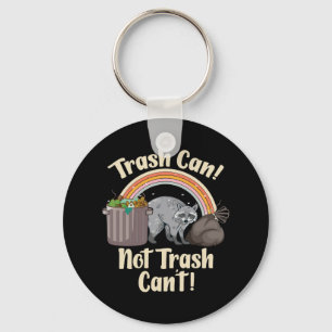 trash can not trash can't cute raccoon meme key ring