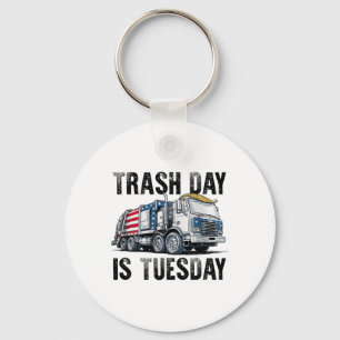Trash Day Is Tuesday Trump Garbyge Trump Retro Tra Key Ring