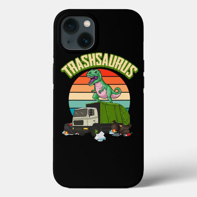 Trash Dinosaur Recycle Trash Truck Driver Garbage  Case-Mate iPhone Case (Back)