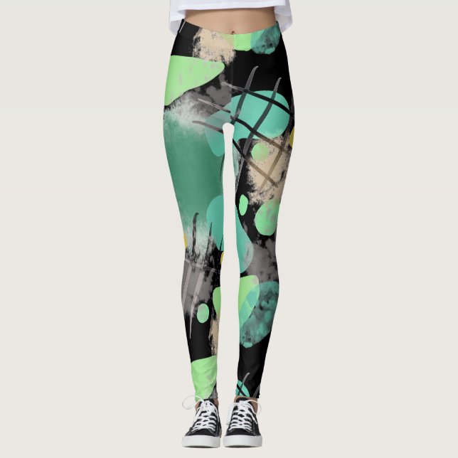 Trash Dive Modern Abstract Leggings (Front)