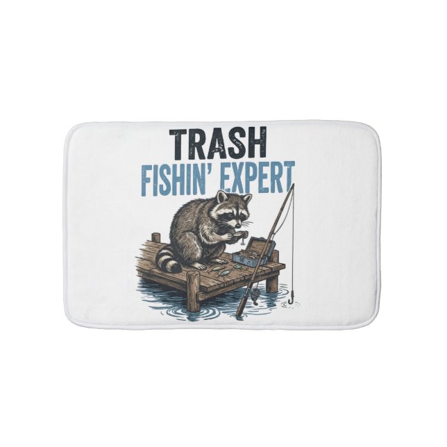 Trash Fishin' Expert Raccoon Bath Mat (Front)