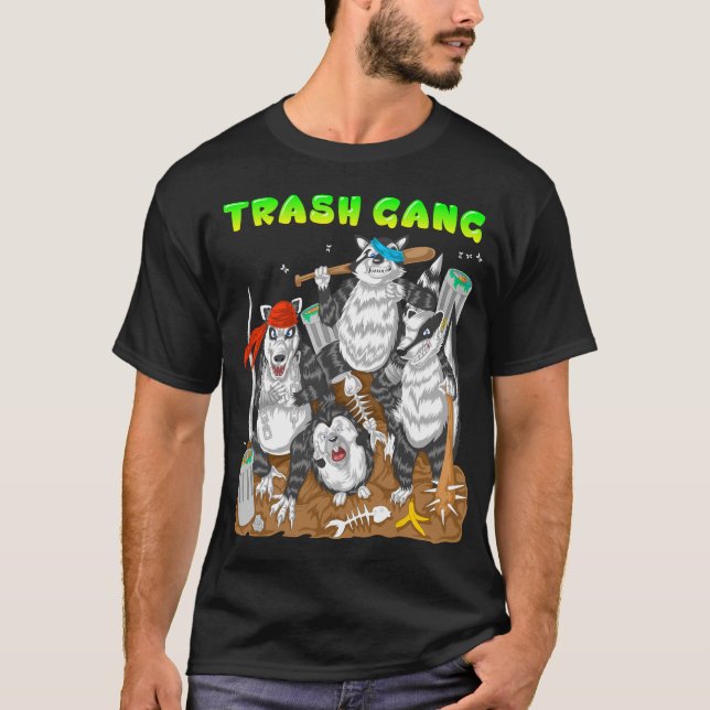 Trash gang racoon and opossum T-Shirt (Front)