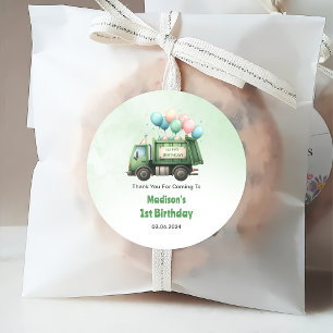 Trash Garbage Truck 1st Birthday Party  Favour Tags