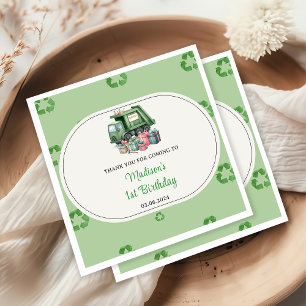 Trash Garbage Truck 1st Birthday Party  Napkin