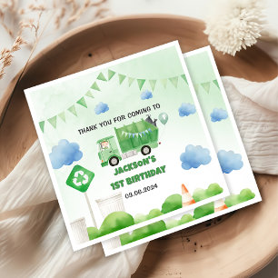 Trash Garbage Truck 1st Birthday Party  Napkin