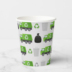Trash Garbage Truck Birthday Paper Cups