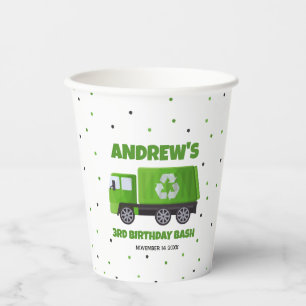 Trash Garbage Truck Birthday  Paper Cups