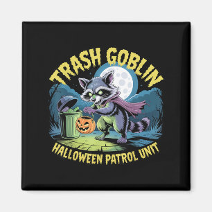 Trash Goblin Racoon Funny Halloween Patrol Magnet