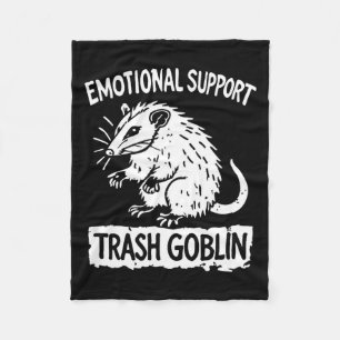 Trash Goblin Ssum Emotional Suprt Funny Meme Fleece Blanket