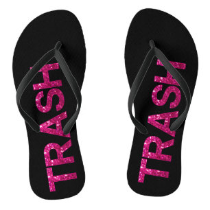 Trash Hot Pink Glitter   Jandals