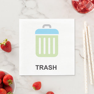 Trash Icon Garbage Bin Napkins