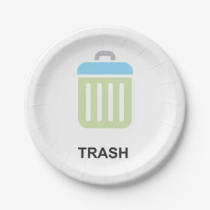 Trash Icon Garbage Bin Paper Plates