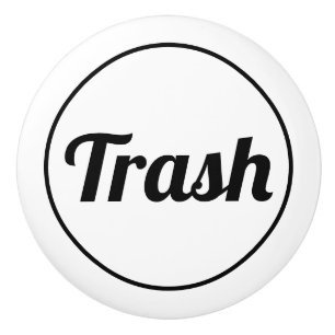 Trash Label Ceramic Knob