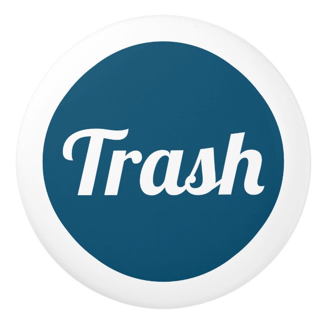 Trash Label Ceramic Knob (Front)