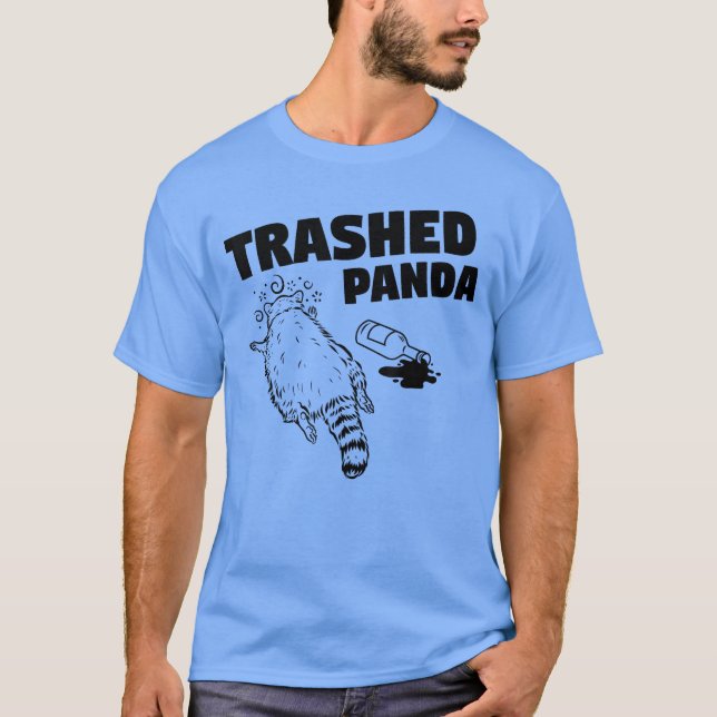 Trash Panda Drunk Racoon Funny T-Shirt (Front)