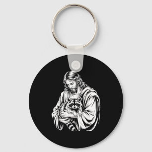 Trash Panda Jesus Raccoon Trashed Racoon Animal Ra Key Ring