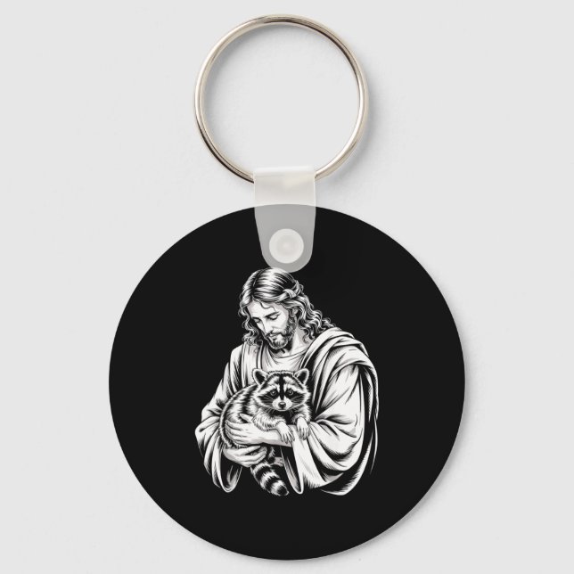 Trash Panda Jesus Raccoon Trashed Racoon Animal Ra Key Ring (Front)