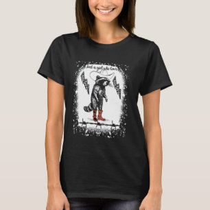 Trash Panda Just A Girl Vintage Racoon Funny Cowb T-Shirt