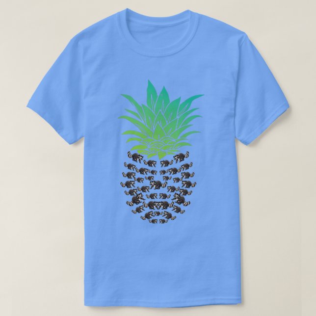 Trash Panda Raccoon Tropical Pineapple T-Shirt (Design Front)