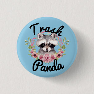 Trash Panda Racoon Drawing 3 Cm Round Badge