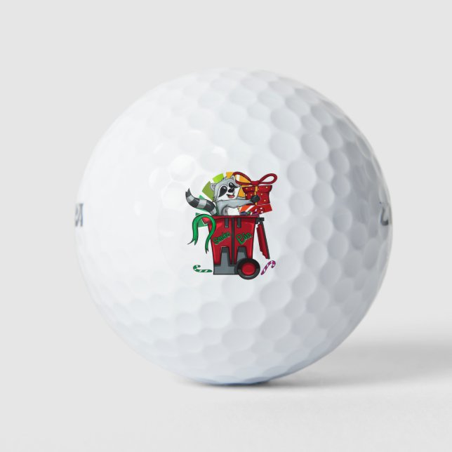 Trash panda santa claus christmas gifts racoon golf balls (Front)