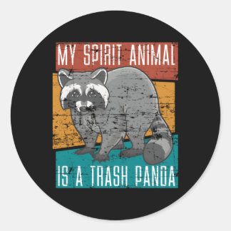 Trash Panda Zoo Keeper Spirit Animal Racoon Classic Round Sticker