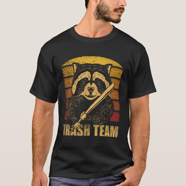 Trash Team Pandas Racoon Animal Garbage Gang T-Shirt (Front)