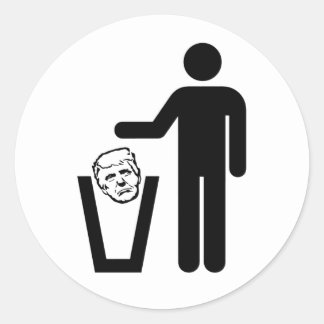 trash trump classic round sticker