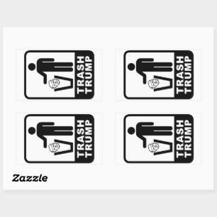 trash trump rectangular sticker