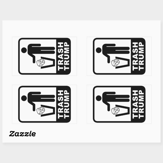 trash trump rectangular sticker (Sheet)