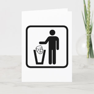 trash trump sign card