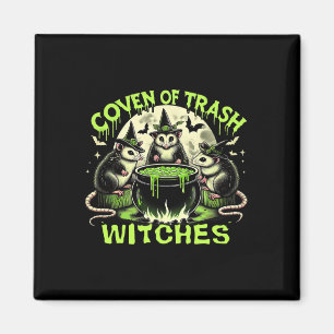 Trash Witches Opossum Spooky Halloween  Magnet