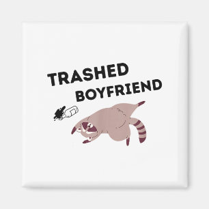 Trashed Boyfriend, Funny Trashed Panda Couples Pre Magnet