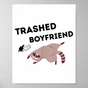Trashed Boyfriend, Funny Trashed Panda Couples Pre Poster