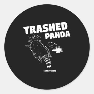 Trashed Panda Drunken Raccoon Funny Meme  Classic Round Sticker
