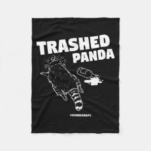 Trashed Panda Drunken Raccoon Funny Meme Fleece Blanket